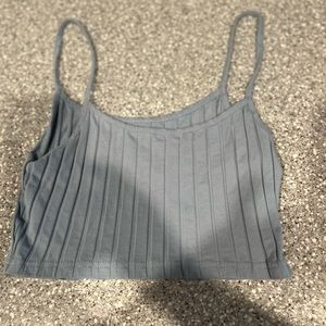Textured blue cami crop top